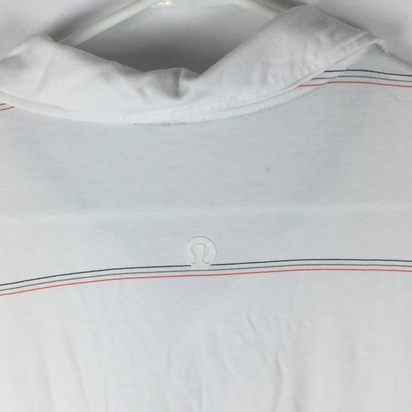 lululemon athletica White Striped Polo Shirt - Picture 5 of 8